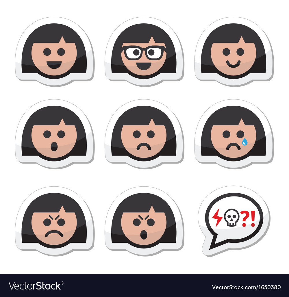 Avatar icons set Royalty Free Vector Image - VectorStock