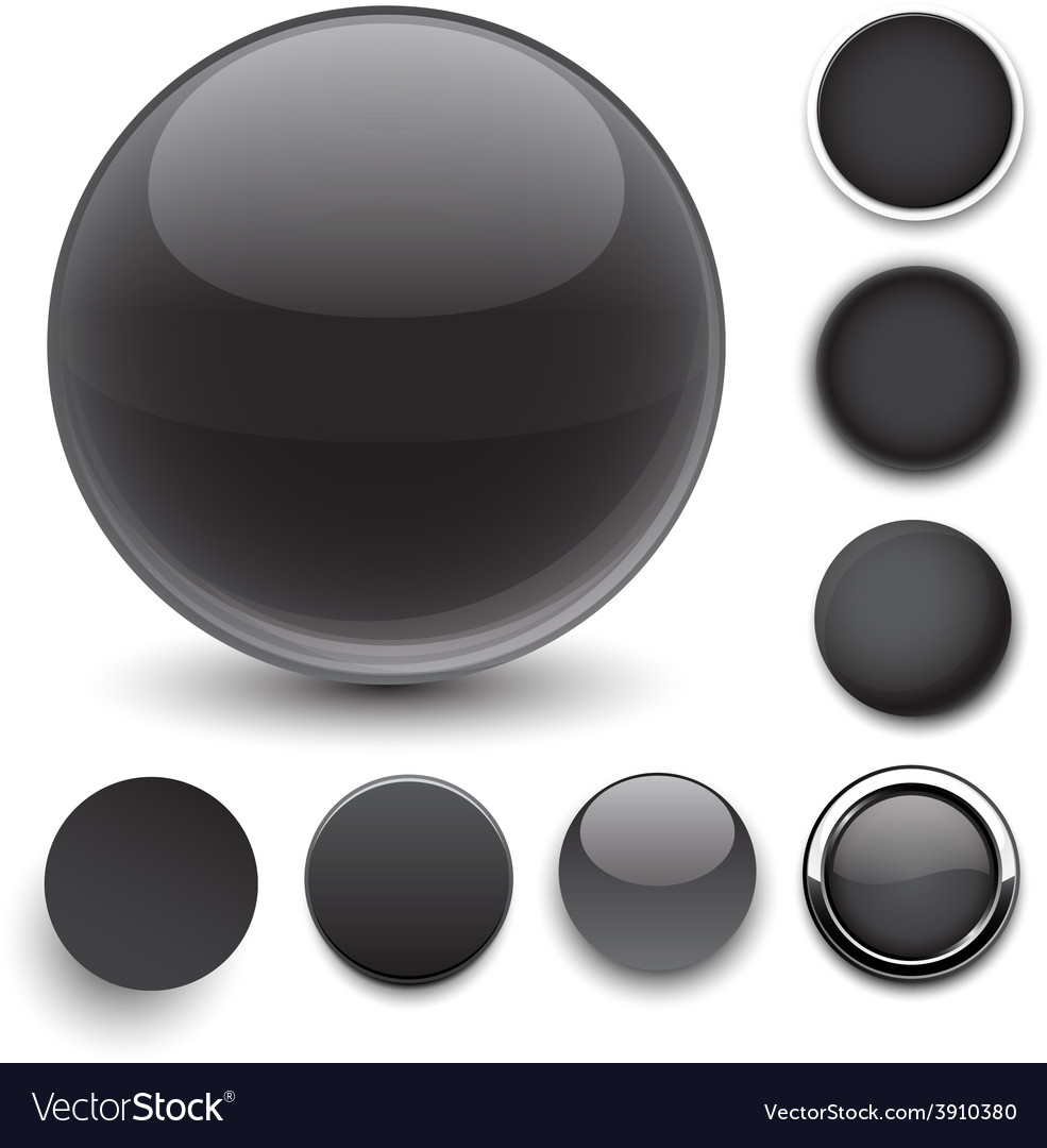 Round black icons Royalty Free Vector Image - VectorStock