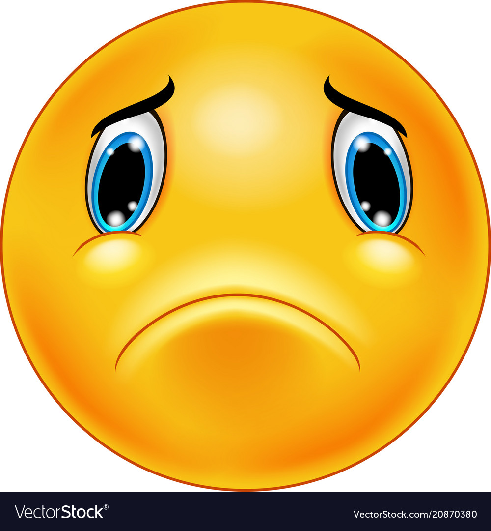 Sad emoticon face Royalty Free Vector Image VectorStock