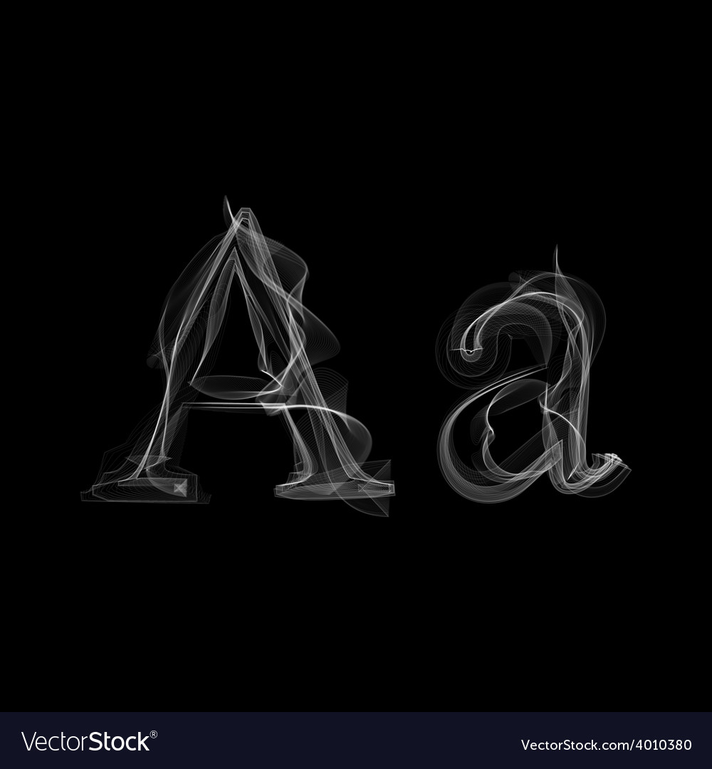 smoke font letter a royalty free vector image vectorstock smoke letters font