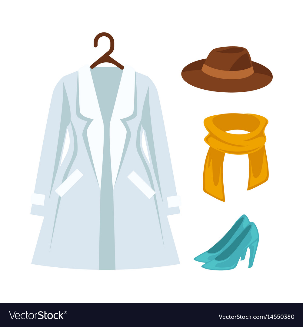 Wardrobe Outerwear Clothes Isolated Flat Vector Image