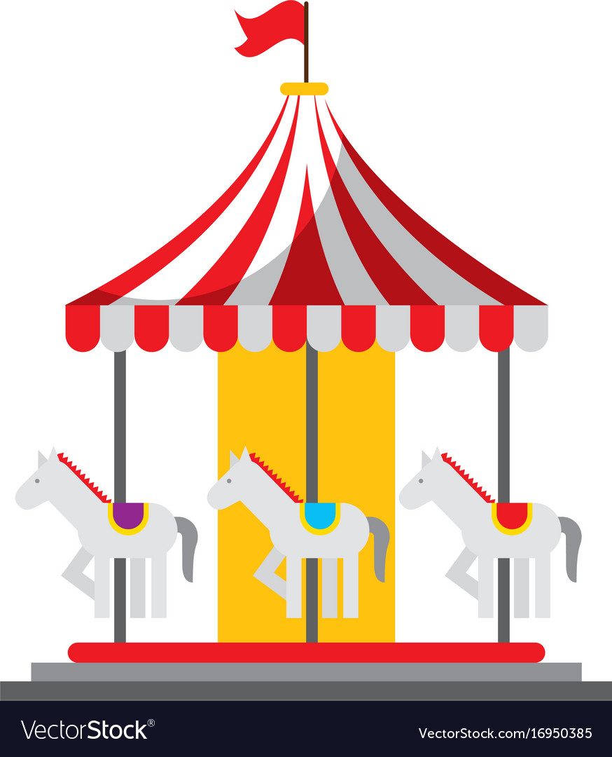 Carnival carousel isolated icon Royalty Free Vector Image