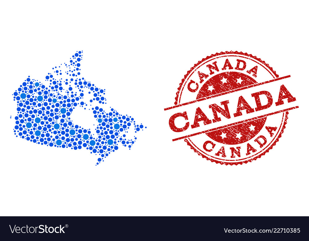 Mosaic map of canada with connected dots