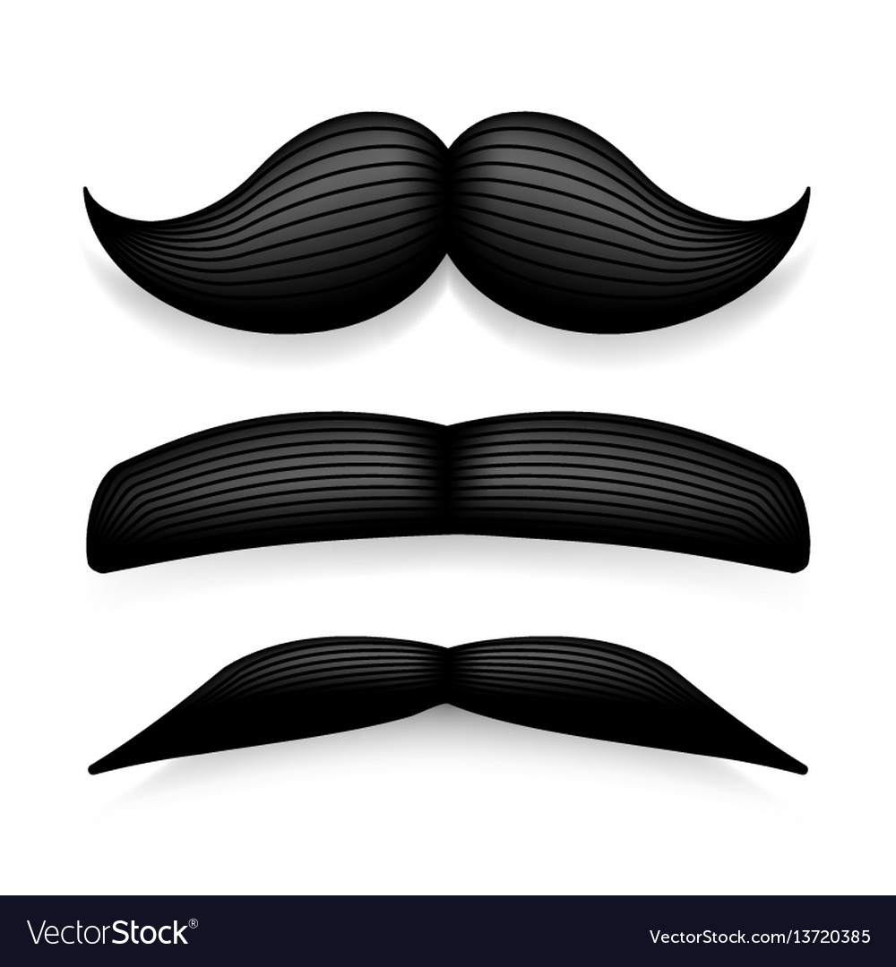 Mustache isolated on white black vintage Vector Image