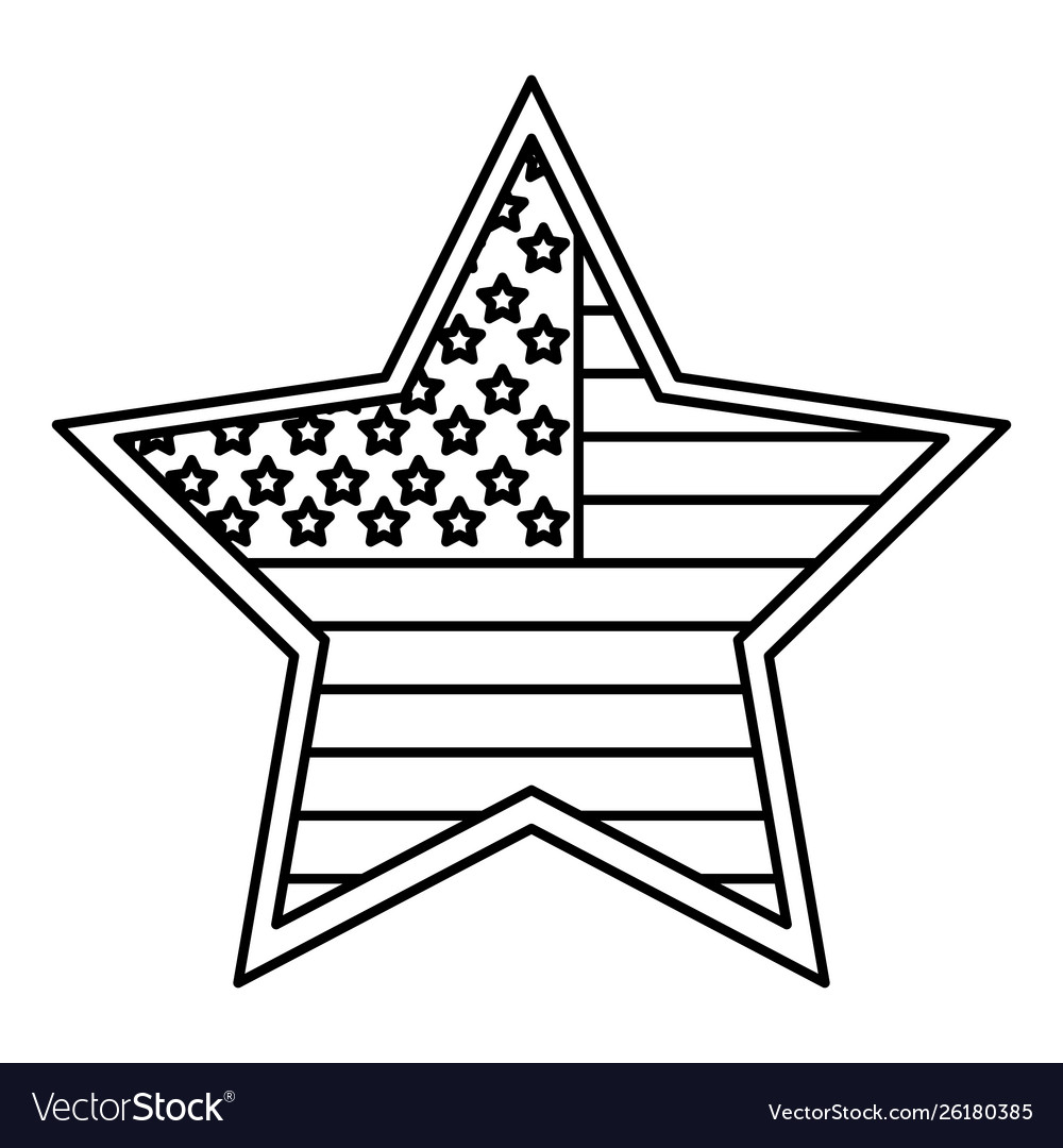 Star with united states america flag Royalty Free Vector