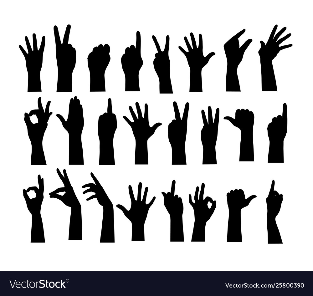 Finger Hand Silhouette Royalty Free Vector Image