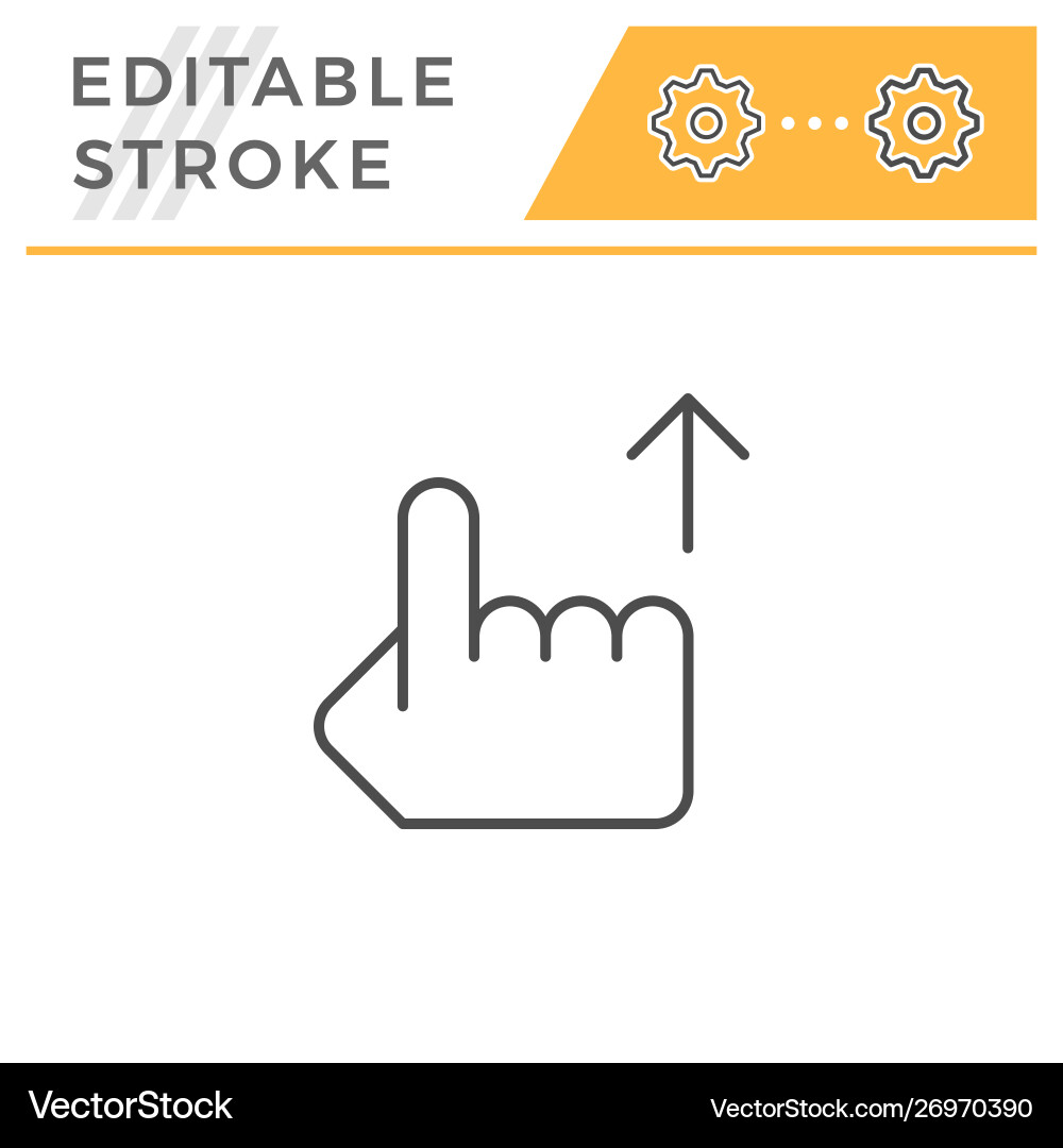 Hand pointer editable stroke line icon Royalty Free Vector