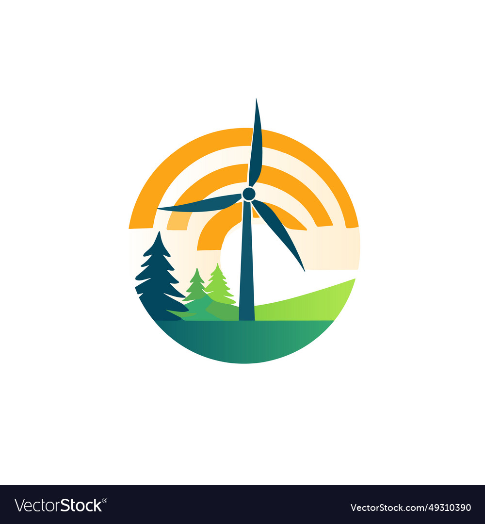 Innovative wind energy filled gradient logo Vector Image