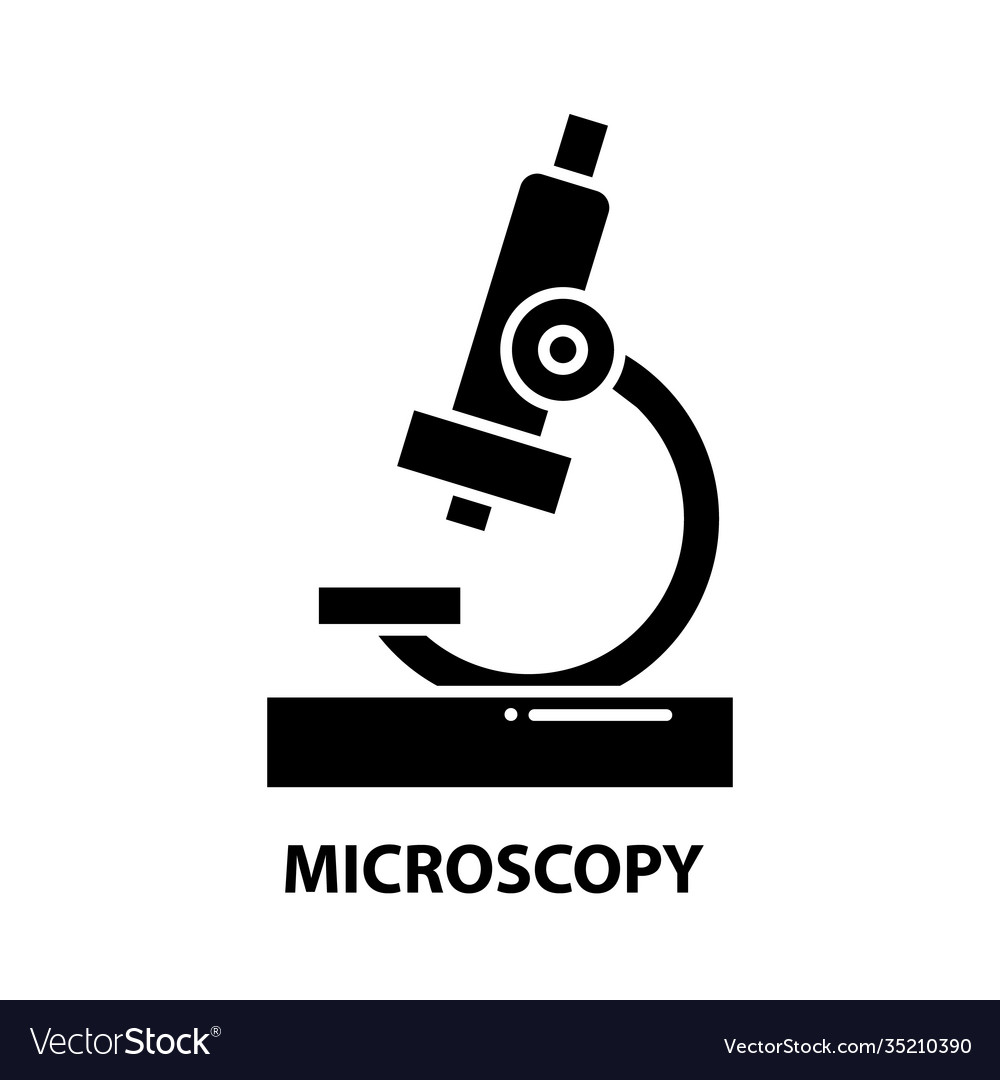 Microscopy icon black sign with editable Vector Image