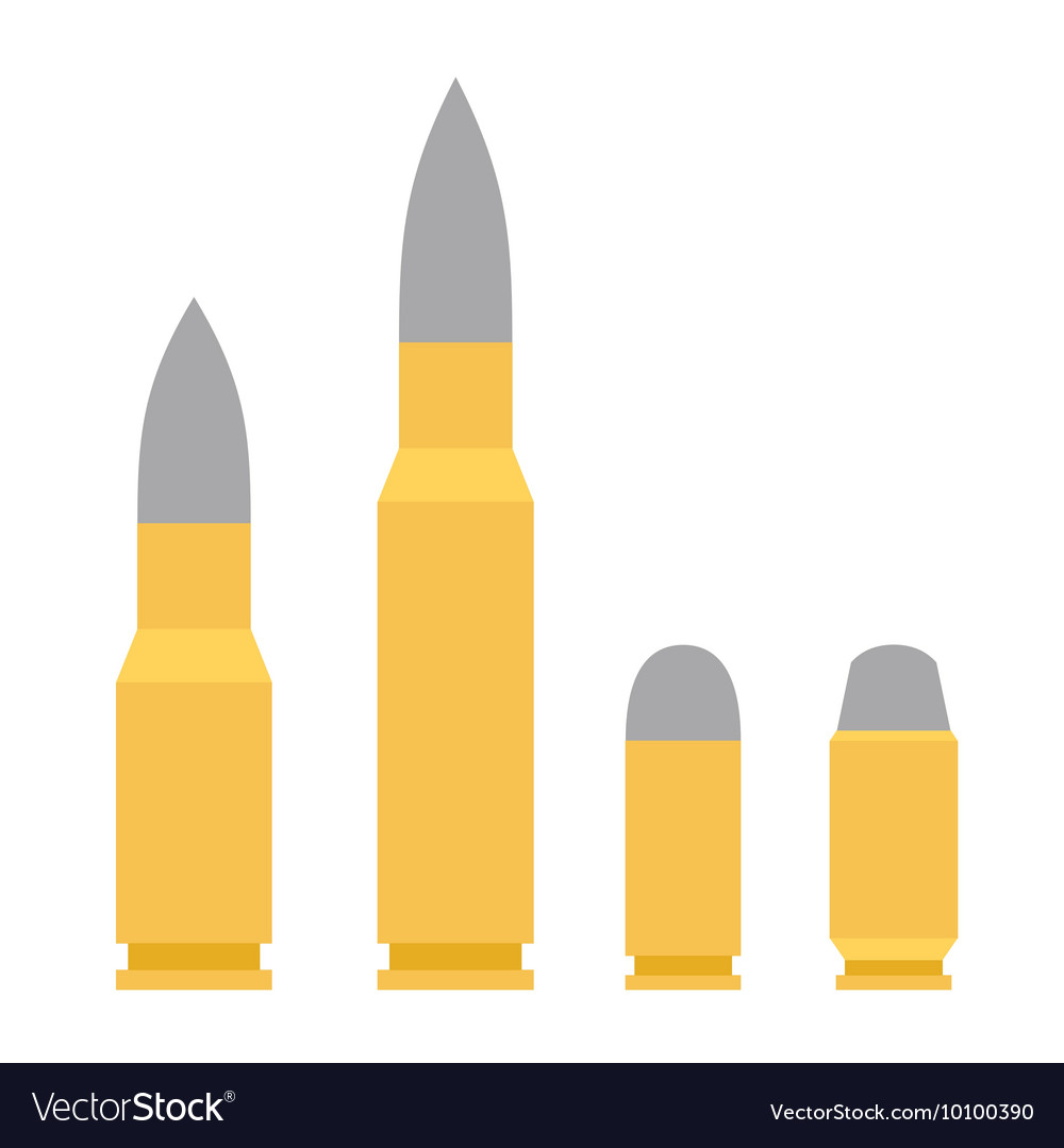 Weapon bullet icons set isolated on white Vector Image