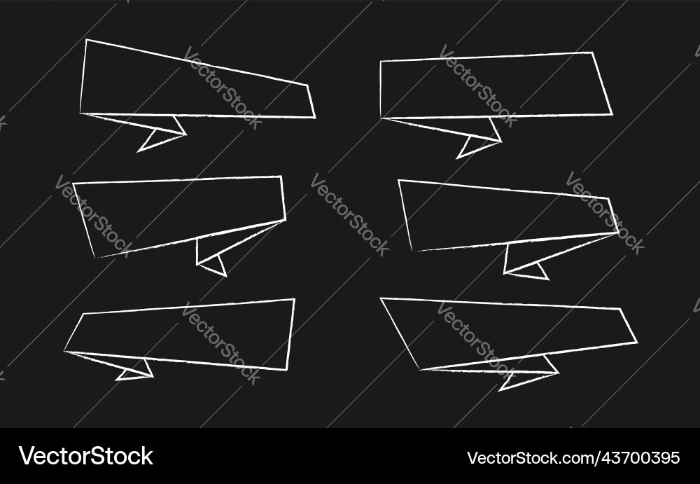 Abstract chalk promo badge collection b Royalty Free Vector