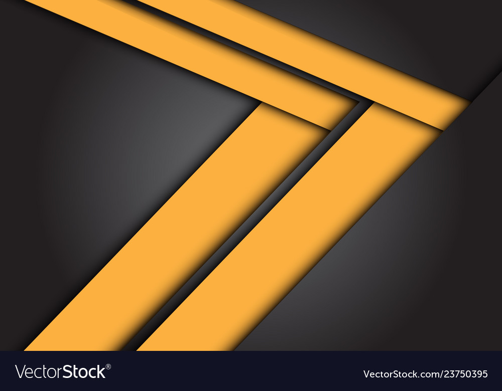 Abstract yellow arrow speed direction on dark grey