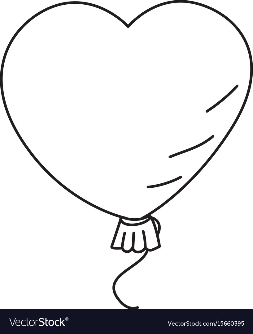 Cartoon image of heart balloon Royalty Free Vector Image Cartoon image of heart balloon Royalty Free Vector Image