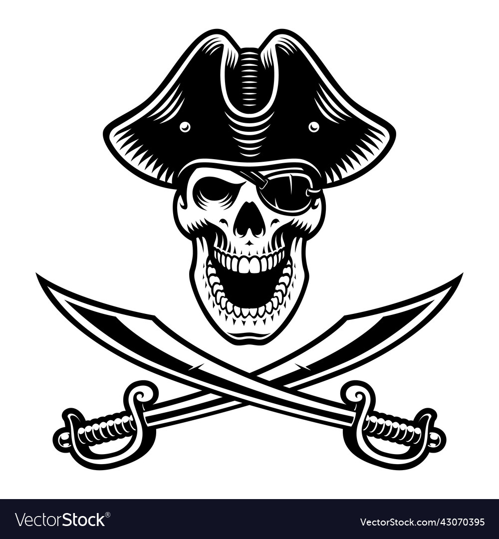 Pirate skull Royalty Free Vector Image - VectorStock