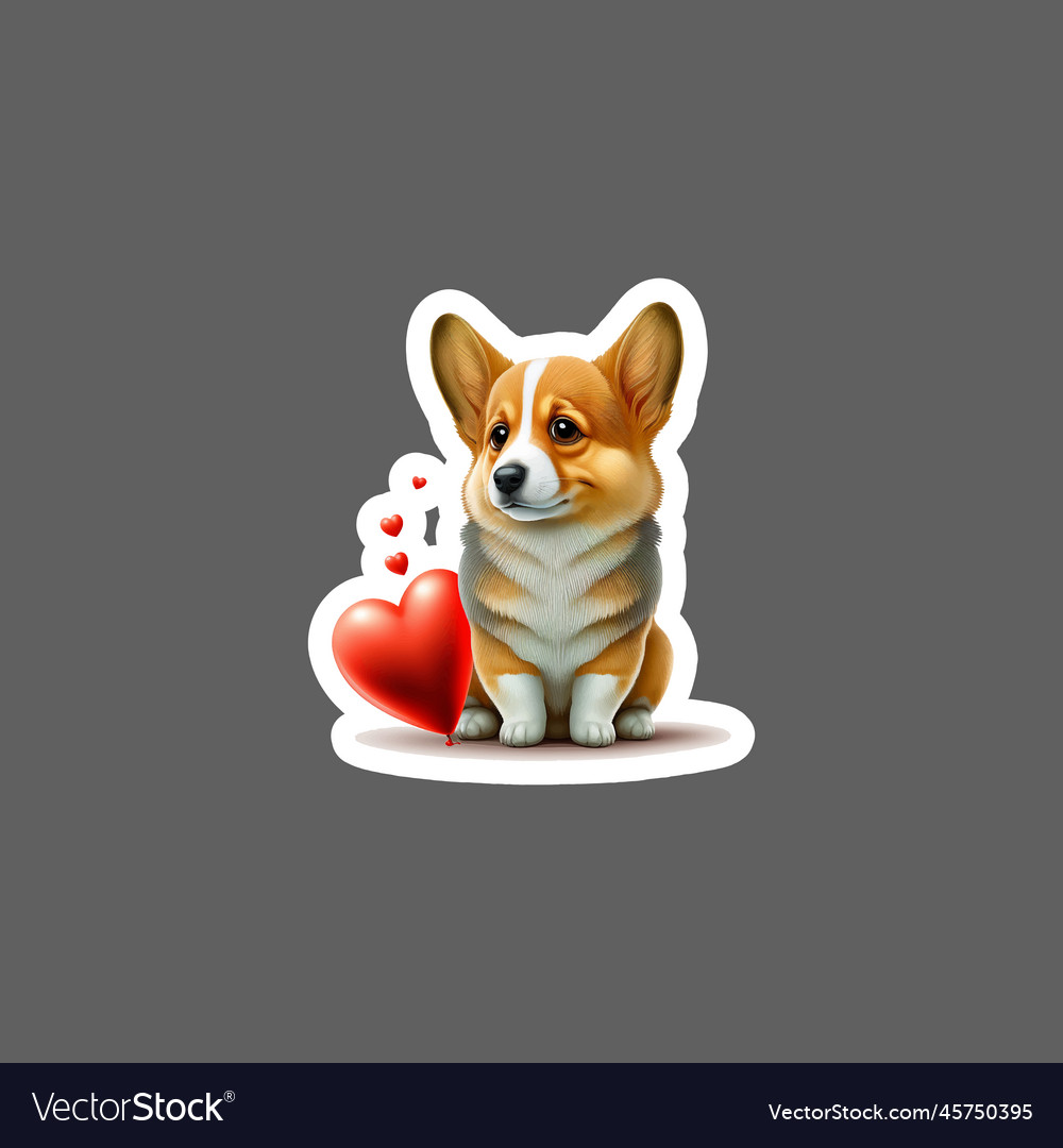 Sticker of my valentine has paws corgi valentines