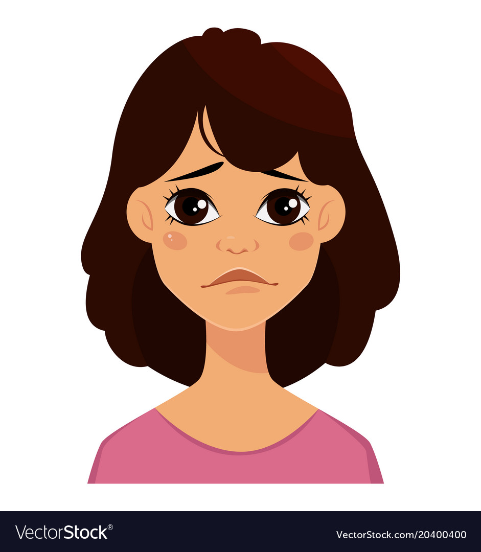 face-expressions-of-a-cute-woman-royalty-free-vector-image