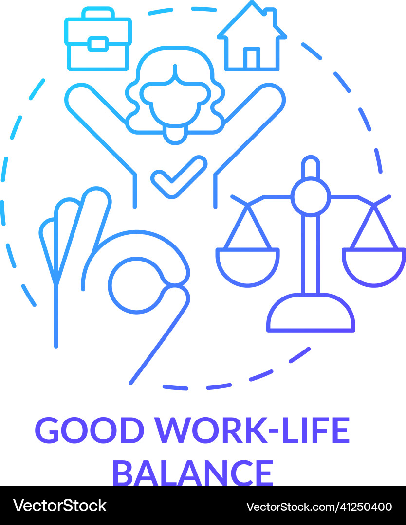 Good work-life balance blue gradient concept icon Vector Image