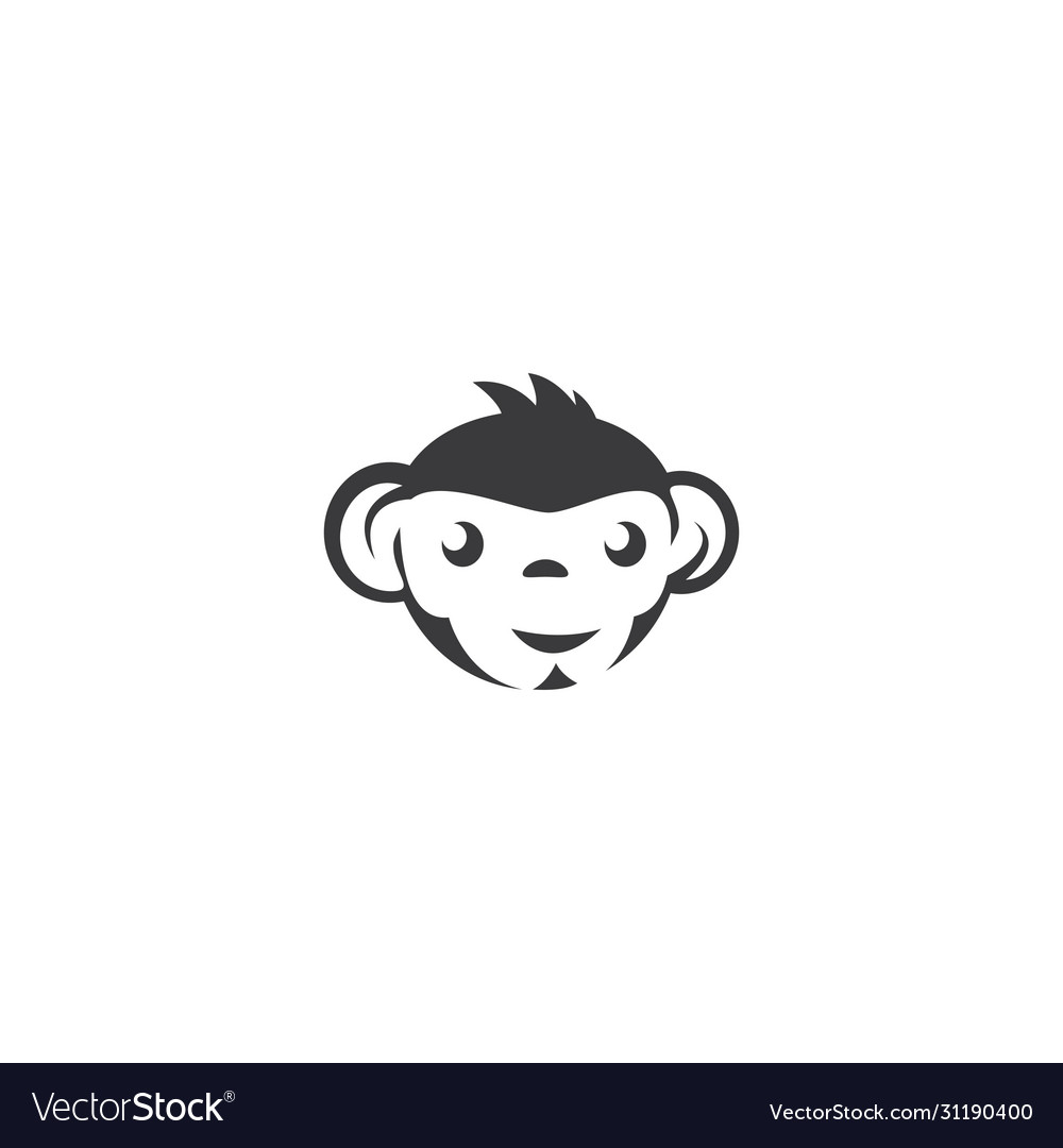Monkey head logo Royalty Free Vector Image - VectorStock