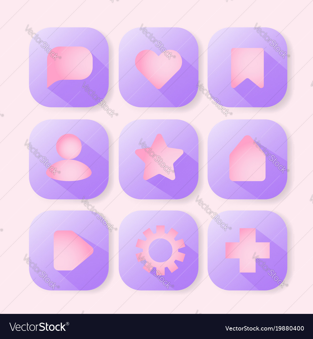 Set modern icon for page mobile app ui ux Vector Image