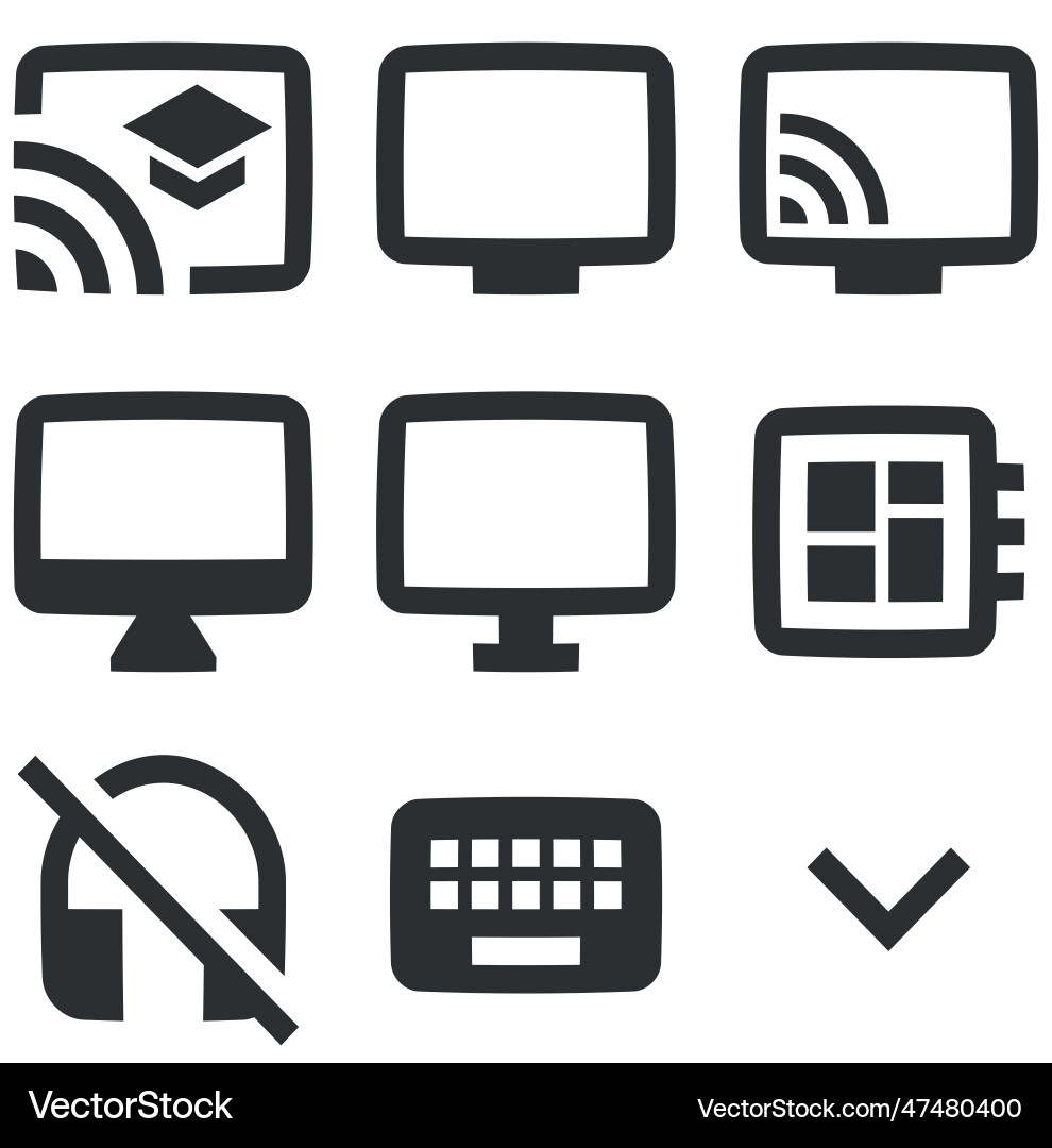 Set of 9 icons hardware a simple Royalty Free Vector Image