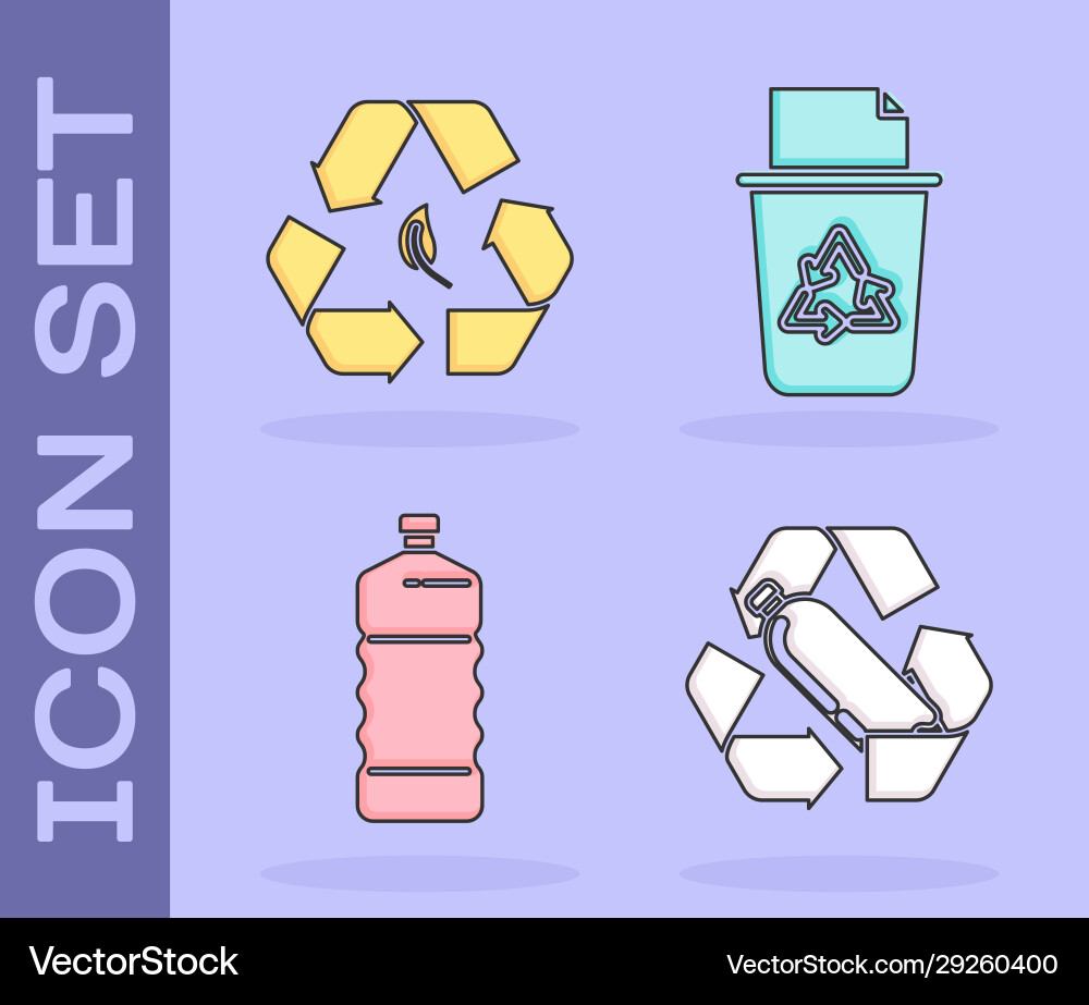 Set recycling plastic bottle recycle symbol Vector Image
