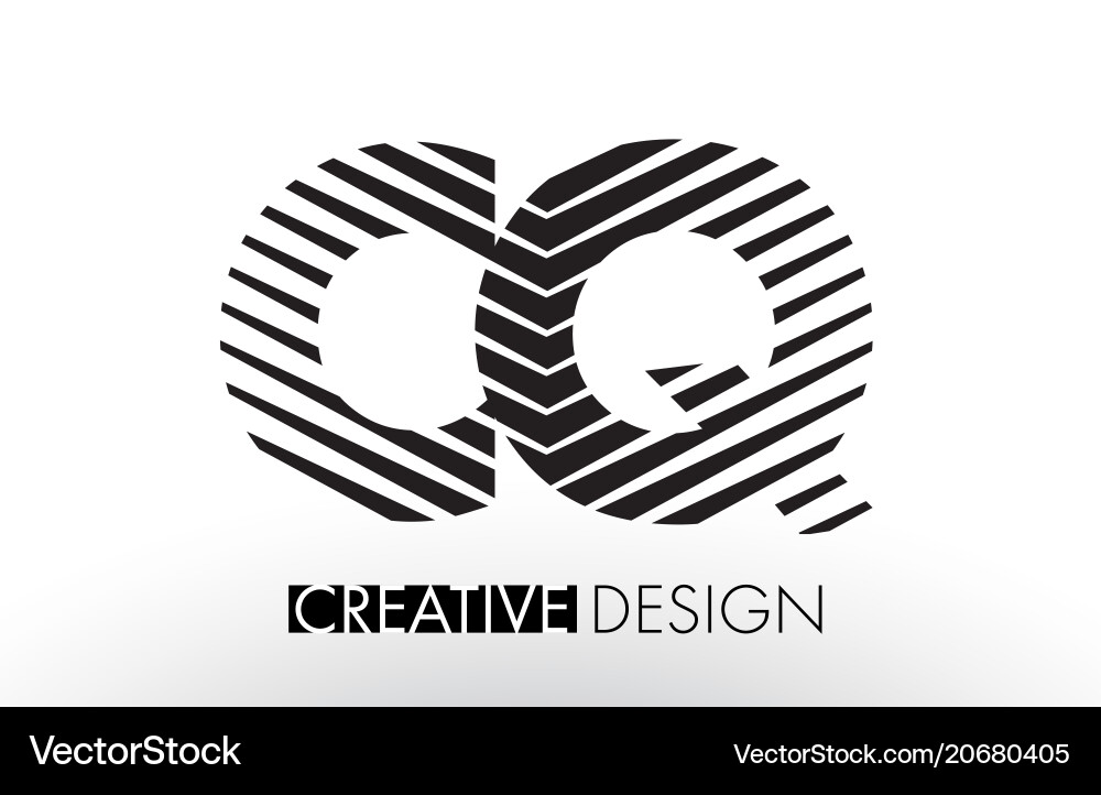 Cq c q lines letter design with creative elegant Vector Image
