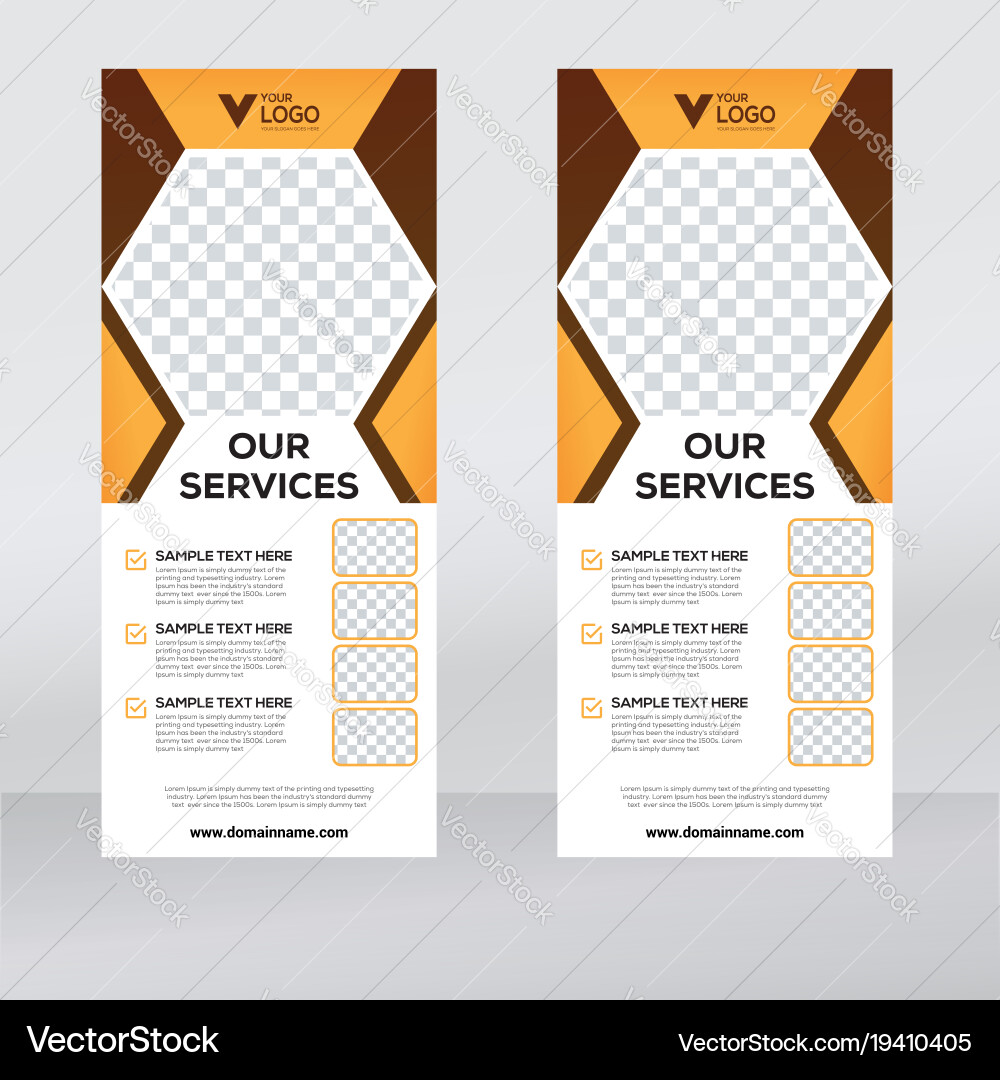 Creative Roll Up Banner Design Template Royalty Free Vector