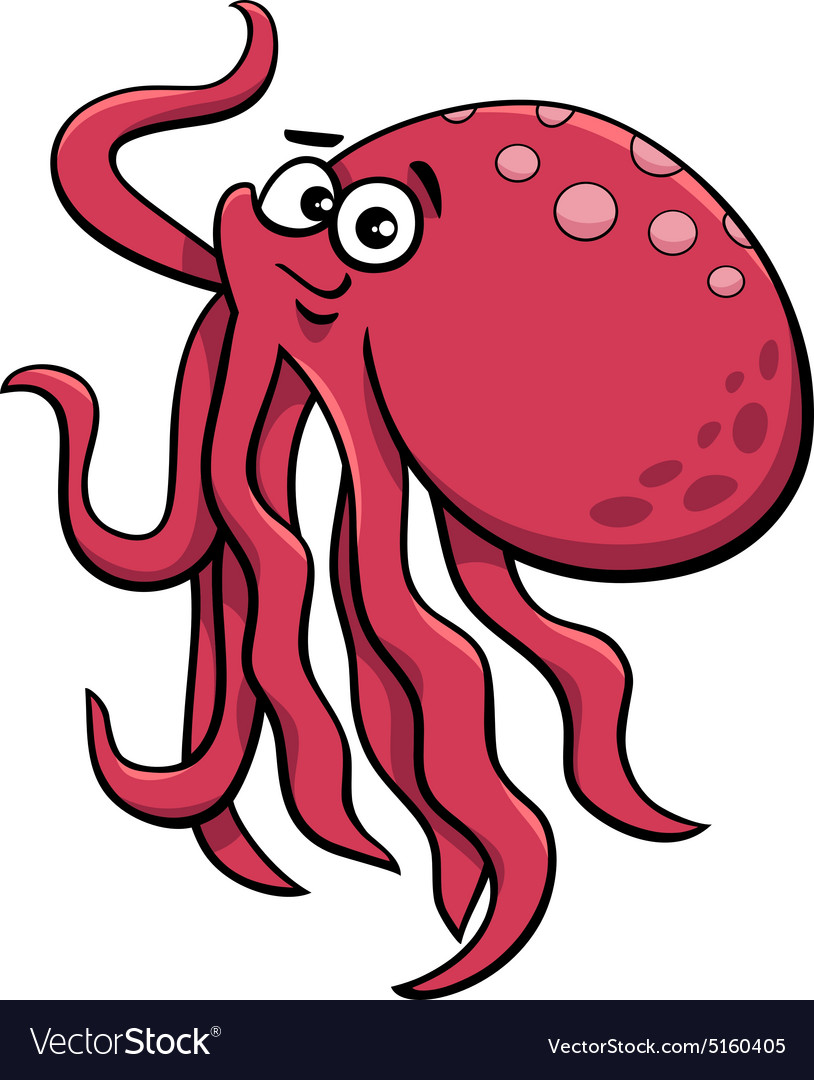 Cute octopus cartoon Royalty Free Vector Image