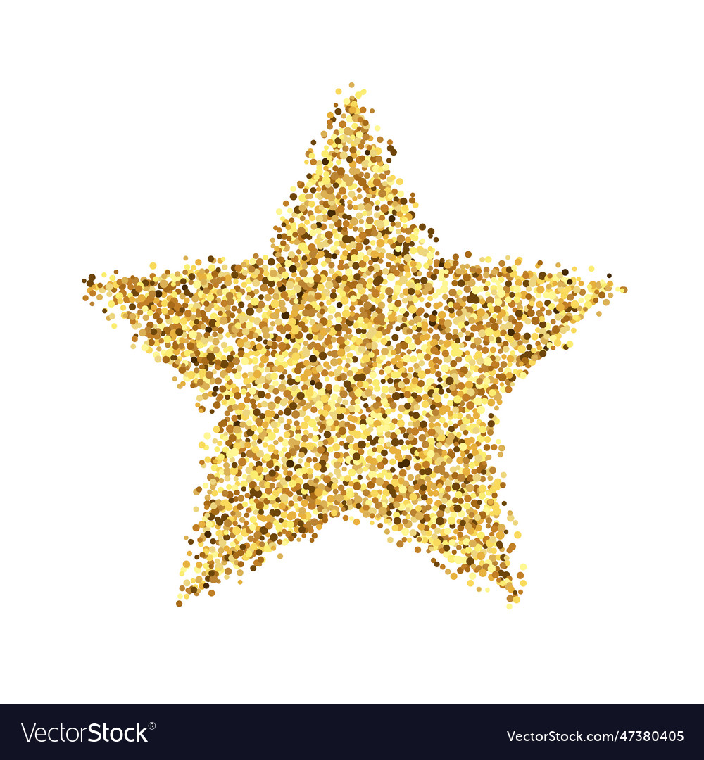 Golden confetti star glowing dotted glitter star Vector Image