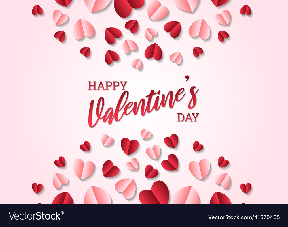 Happy valentines day heart frame background Vector Image