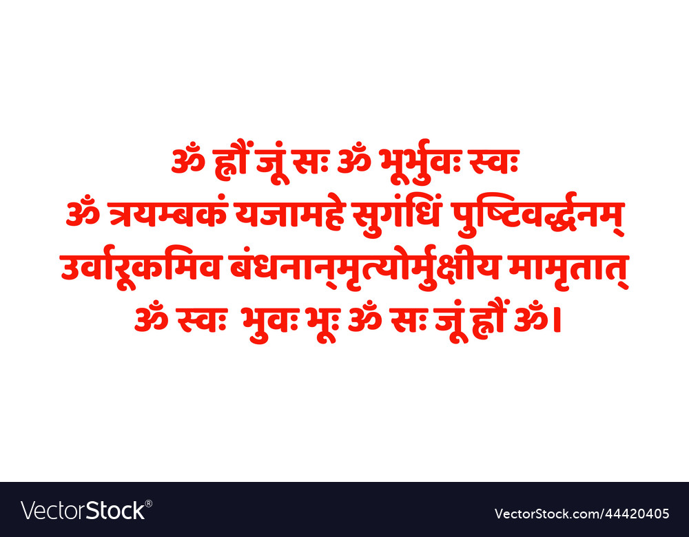 Lord shiva mantra in sanskrit calligraphy shiv Vector Image