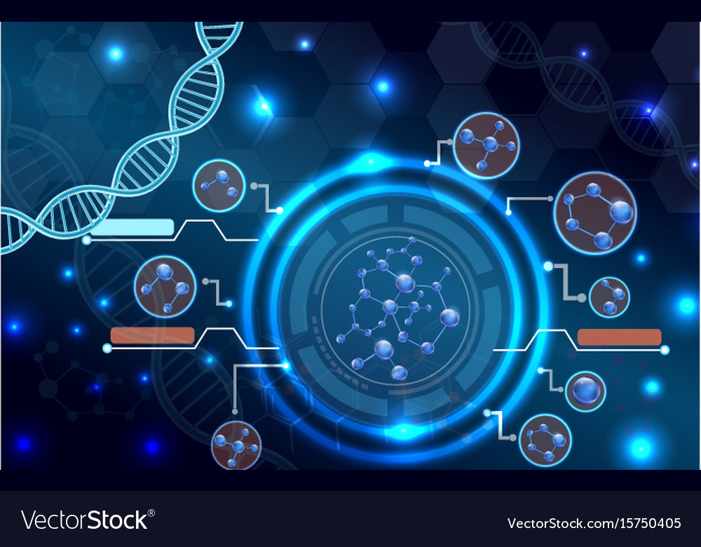 molecular structure and dna background royalty free vector