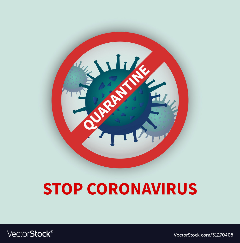 Quarantine icon for stopping coronavirus Vector Image