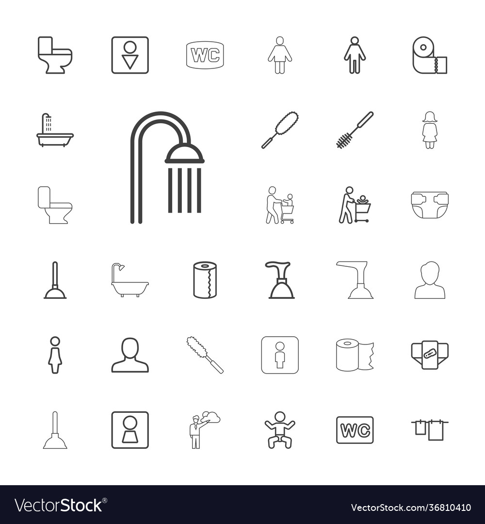 33 Toilet Icons Royalty Free Vector Image - Vectorstock