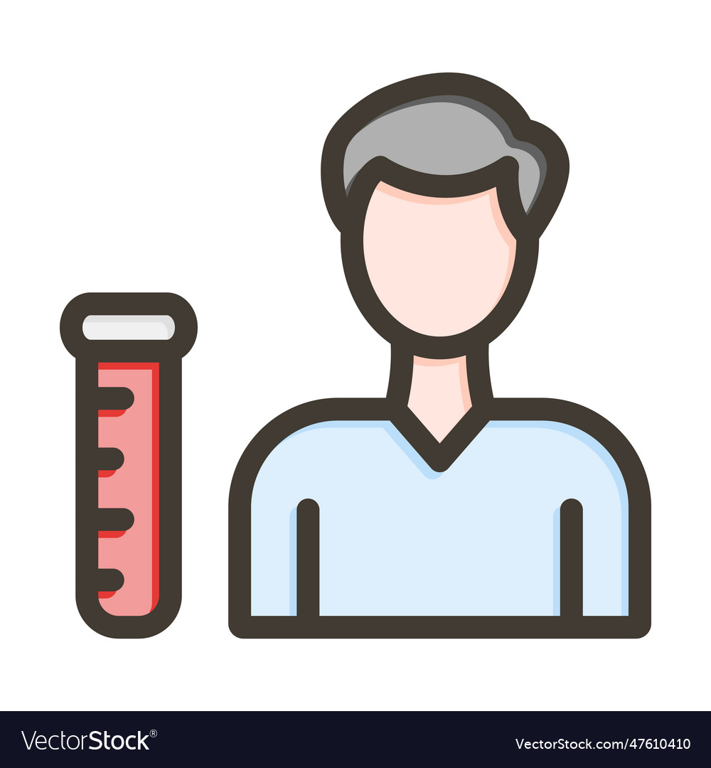 Chemist thick line filled colors for personal Vector Image
