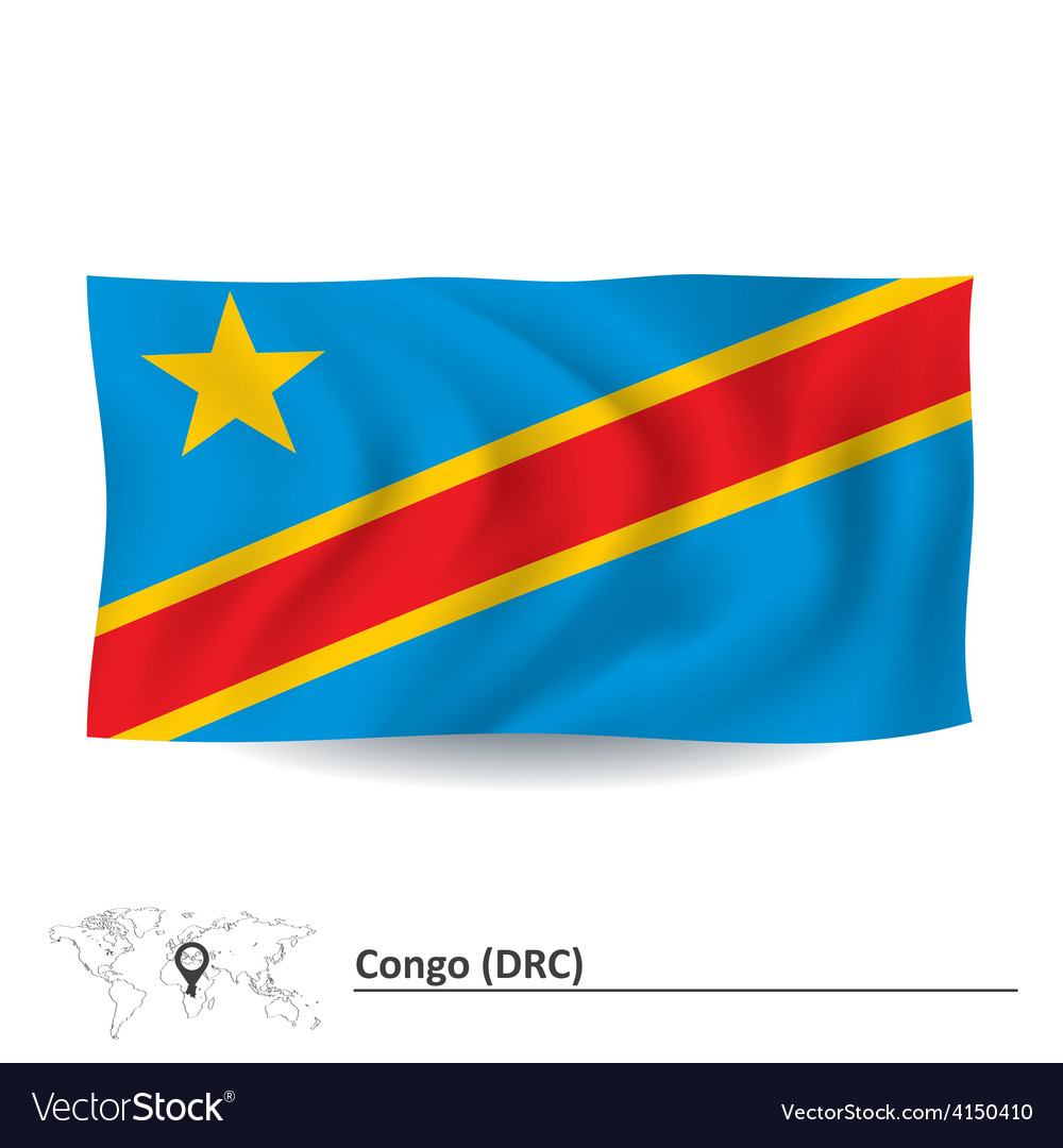 Flag of democratic republic the congo Royalty Free Vector