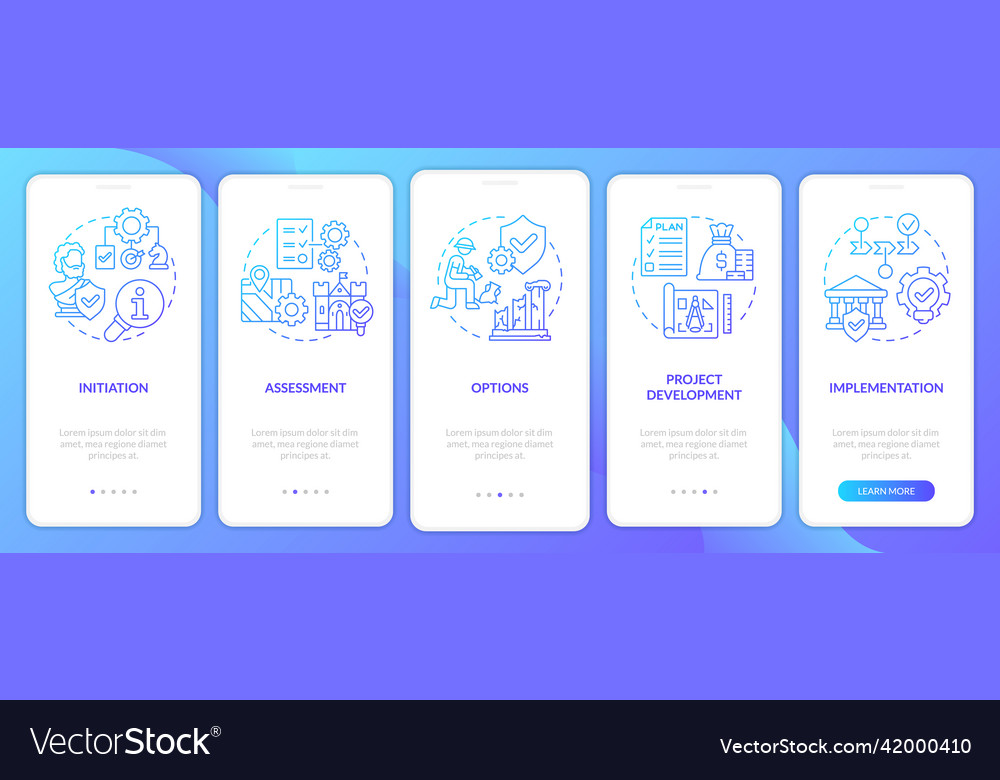 Heritage conservation process blue gradient Vector Image