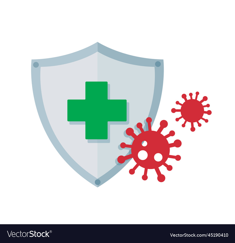 Shield guard medical icon Royalty Free Vector Image