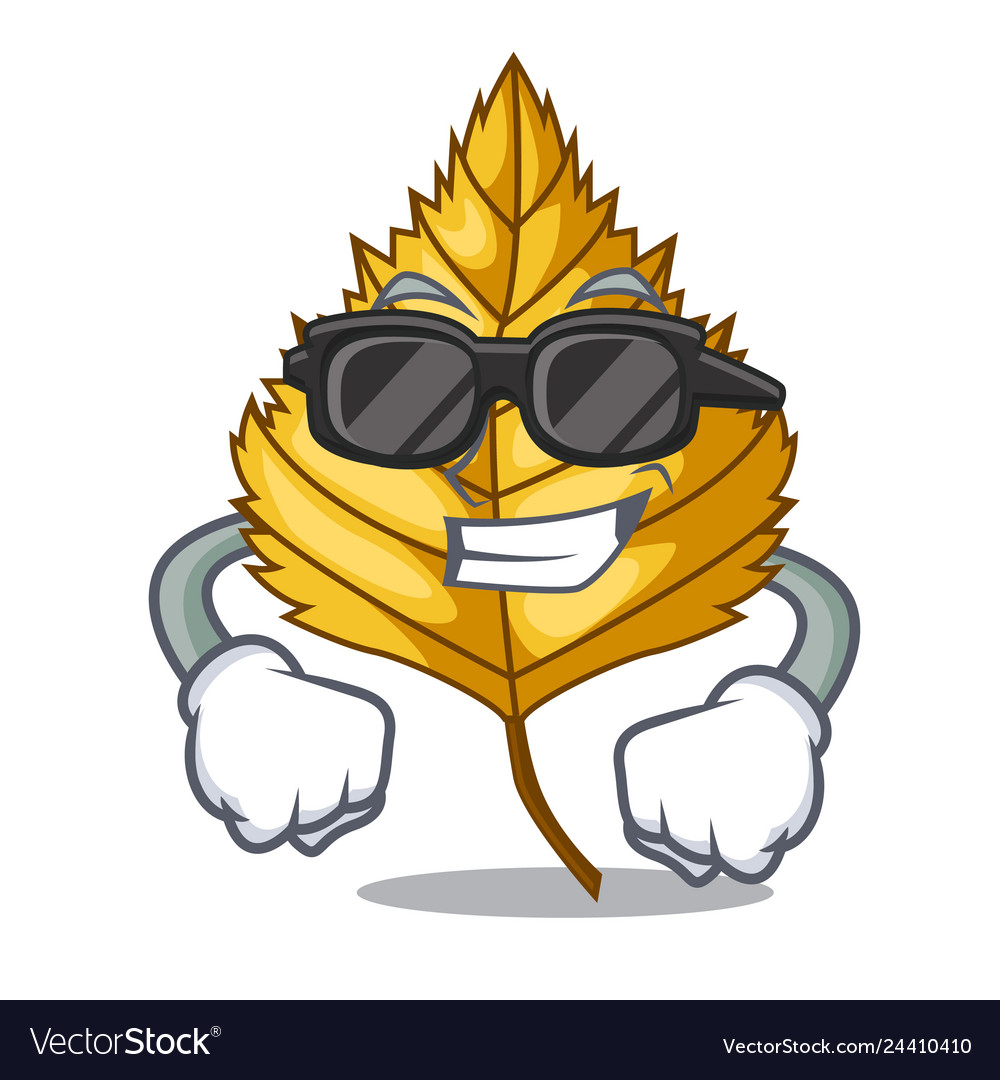 Super cool birch leaf isolated in the character Vector Image