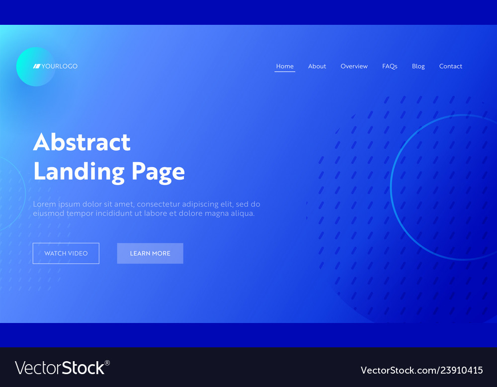 Abstract geometric circle line shape landing page Vector Image