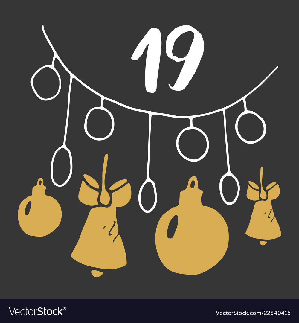 Christmas advent calendar hand drawn elements Vector Image