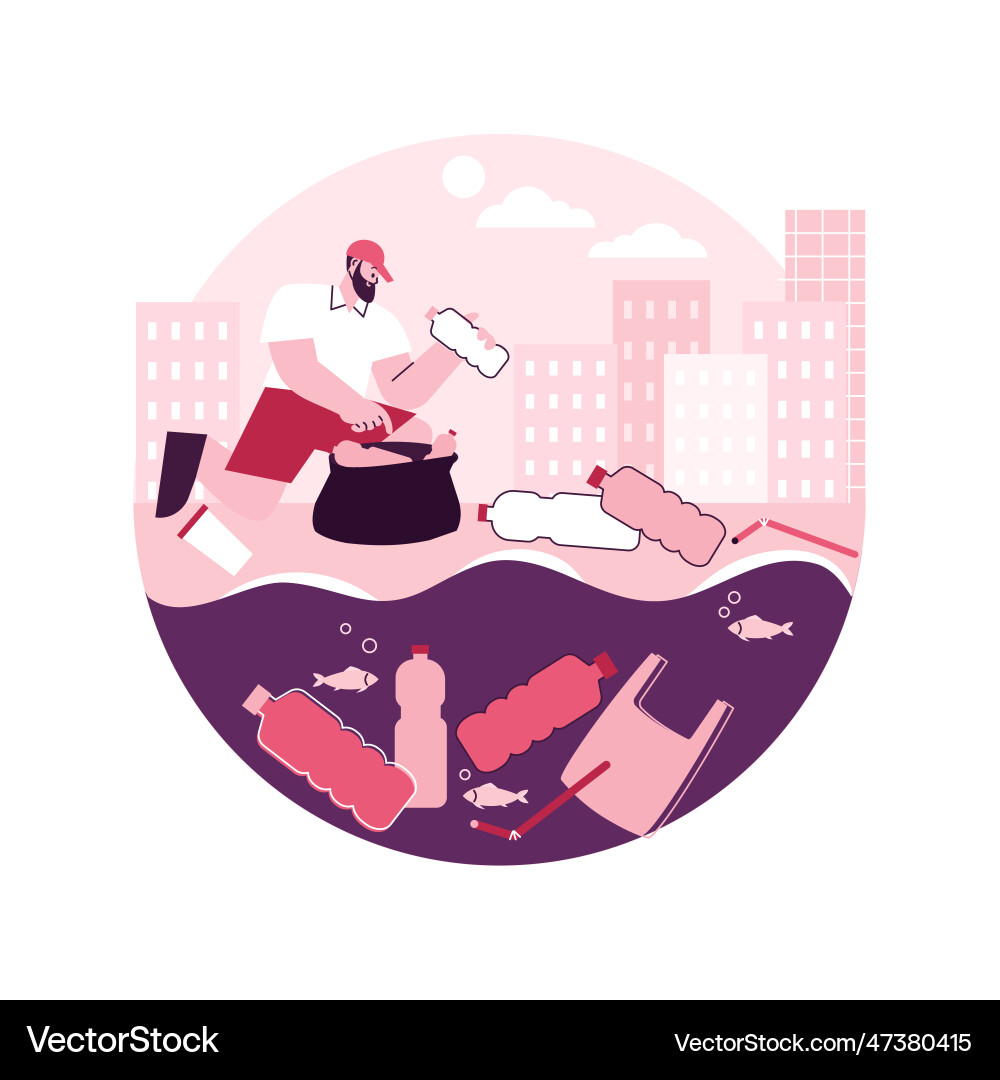 Coastal pollution abstract concept Royalty Free Vector Image