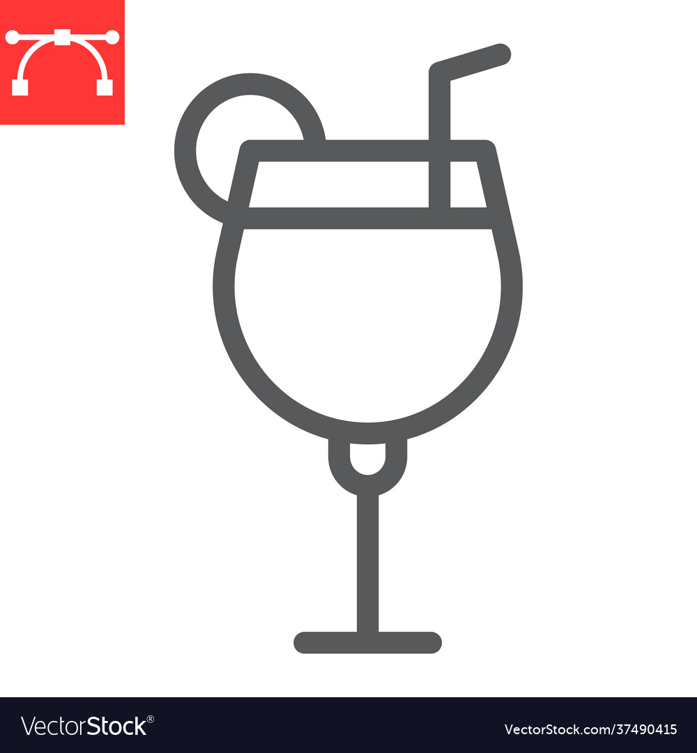 Cocktail line icon Royalty Free Vector Image VectorStock