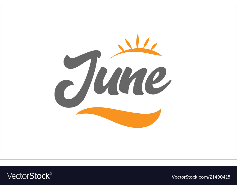 June black hand writing word text typography Vector Image
