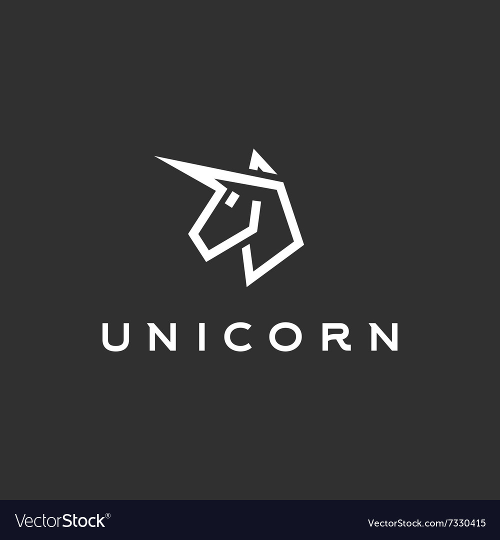 Unicorn line flat style Royalty Free Vector Image