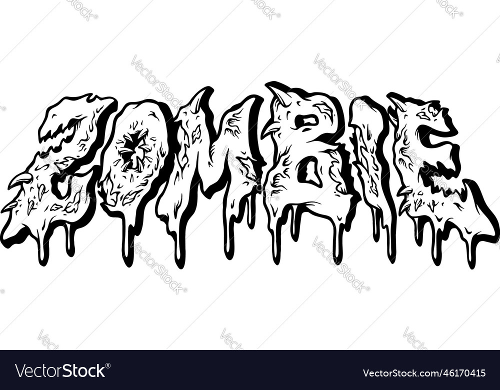 Zombie Horror Typeface Melt Illustrations 3527210 Vector Art at