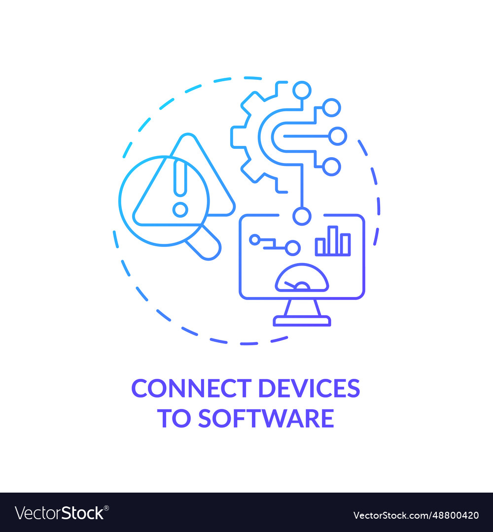 2d gradient linear icon connect devices Royalty Free Vector