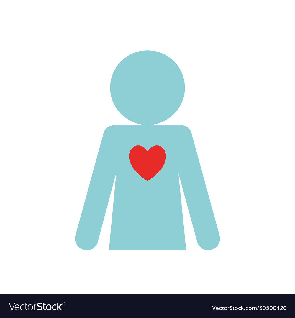 Avatar with heart flat style icon design Vector Image