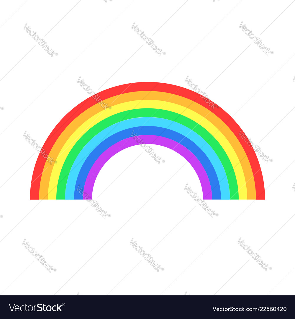 Colorful rainbow or color spectrum flat icon for Vector Image