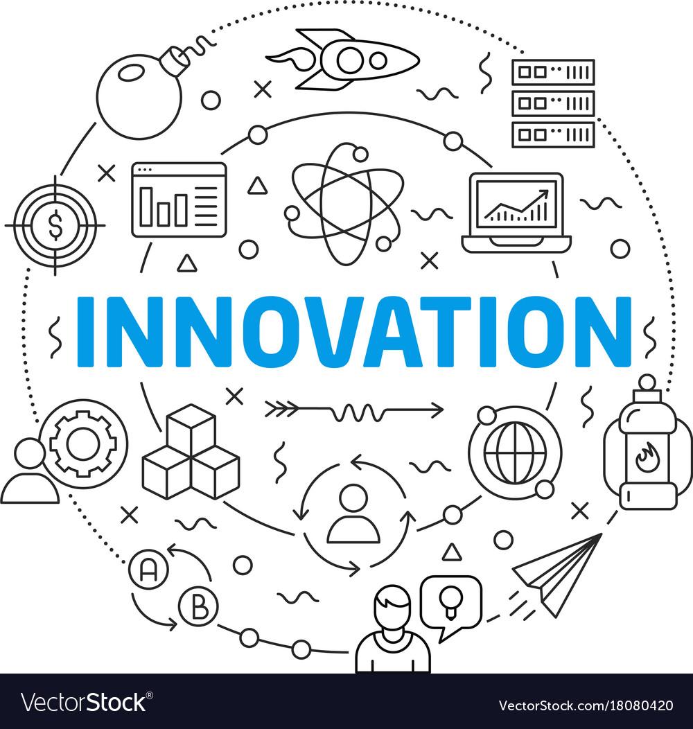 Innovation linear slide for the Royalty Free Vector Image